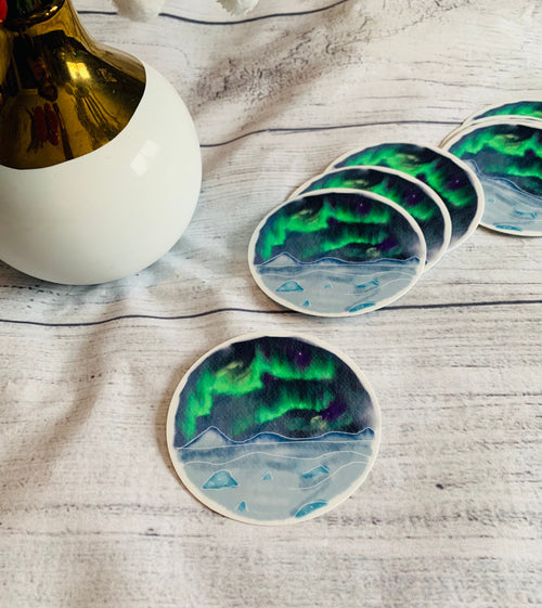 Aurora Borealis Vinyl Sticker - Northern Lights Watercolor Decal