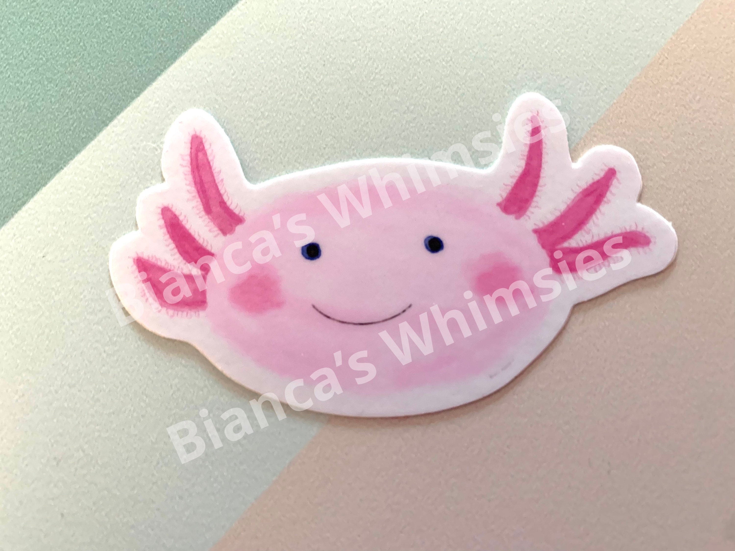 Cute Axolotl Vinyl Sticker - Thanxalotl Watercolor Decal