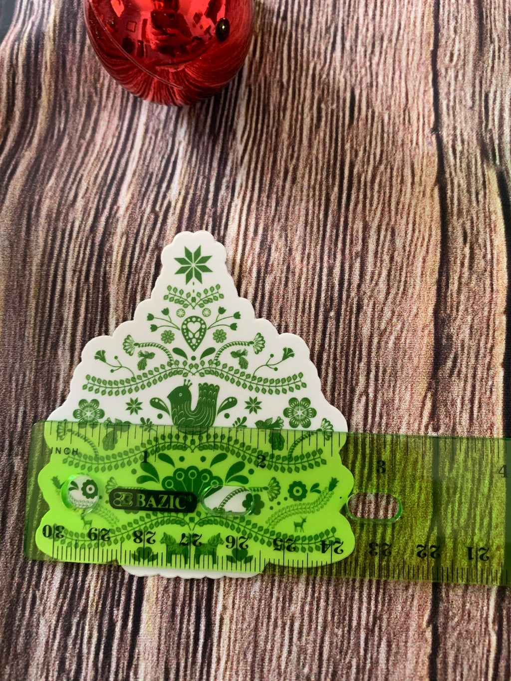 Scandinavian Christmas Tree Vinyl Sticker - Nordic Holiday Decal